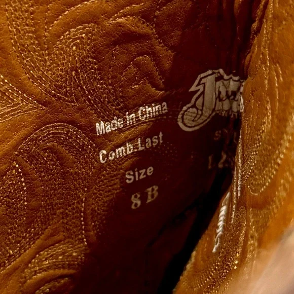 Justin Brown Leather Western Cowboy Boots Embroidered Women’s 8 - Picture 6 of 7